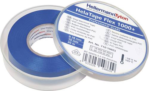 HellermannTyton HelaTape Flex 1000+ 710-10603 Isolierband HelaTape Flex 1000+ Blau (L x B) 20m x 19m von HellermannTyton