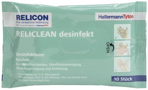 HellermannTyton Reliclean_desinfekt-CO-WH (10) 435-01602 Desinfektionstücher 10St. von HellermannTyton
