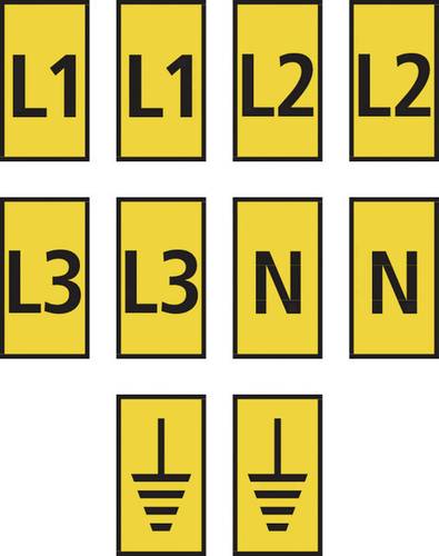 HellermannTyton WIC2-L1,L2,L3,N,Earth-PA66-YE (1000) Kennzeichnungsclip Aufdruck Erde 561-02303 von HellermannTyton