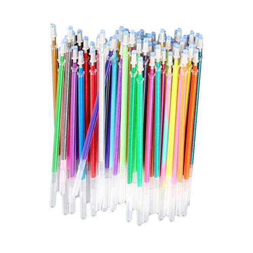 milageto 36/60/100Pc Glitter Gel Farbe Stifte Minen, gel Tinte Highlighter Stifte Minen Kunst Marker Feine Spitze Stift Minen Kit für Kind Erwachsene Färbung - 60 farbe von Hellery