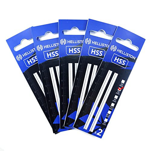 HSS Hobelmesser für Bosch GHO 12V-20, 56x5,5x1,1mm (5 Satz = 10 Wendemesser) von Helliston