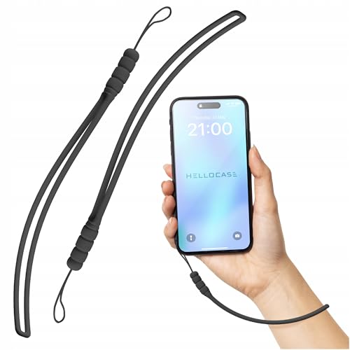 [Hello Case] Kurze Handschlaufe für Handy | Silikon Anhänger | Minimalistisch und robust | Schwarz von Hello Case