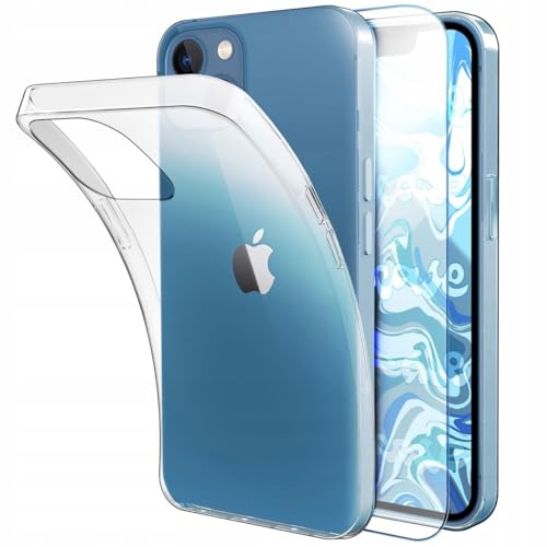 [HelloCase] Hülle für Apple iPhone 13 Silikon, Slim, Klar, Farblos, Transparent, Schutzhülle, Handyhülle + Hartglas 2.5D 9H von Hello Case