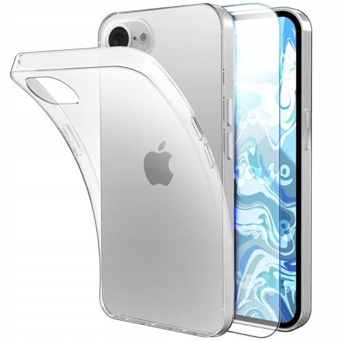 [HelloCase] Hülle für Apple iPhone SE 2025 Silikon Klar, Farblos, Transparent, Schutzhülle, Handyhülle + Hartglas 2.5D 9H von Hello Case