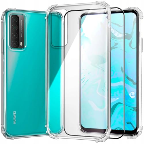 [HelloCase] Hülle für Huawei P SMART 2021 Panzer, Eckenschutzhülle, Silikon, Transparent, Schutzhülle, Handycase + Gehärtetes Glas 9H von Hello Case
