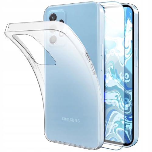 [HelloCase] Hülle für Samsung Galaxy A52 5G / A52s 5G Silikon Klar, Farblos, Transparent, Schutzhülle, Handyhülle + Hartglas 2.5D 9H von Hello Case