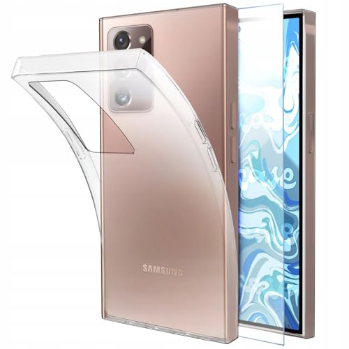 [HelloCase] Hülle für Samsung Galaxy Note 20 Silikon, Slim, Klar, Farblos, Transparent, Schutzhülle, Handyhülle + Hartglas 2.5D 9H von Hello Case