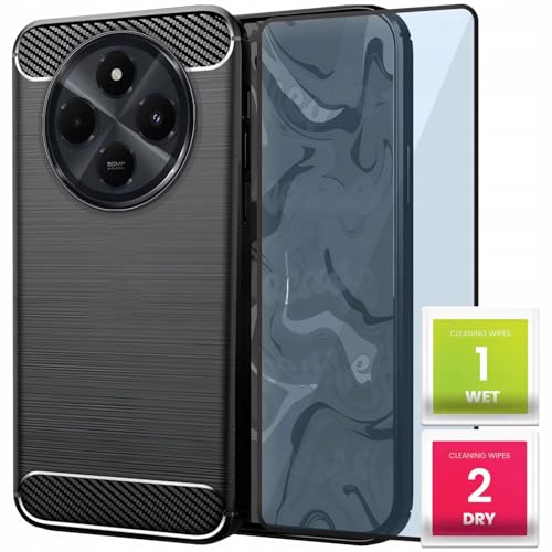 [HelloCase] Hülle für Xiaomi Redmi 14C - Carbon Handy Back Case - Robuster Schutz, Schlankes Design, Stilvolle Carbon-Design, Präzise Ausschnitte + Gehärtetes Glas 2.5D 9H von Hello Case
