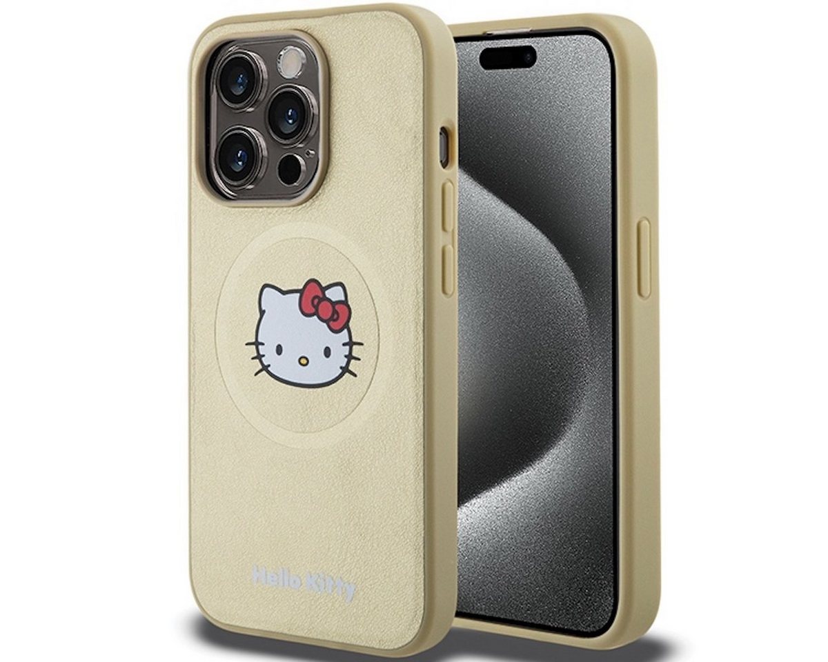 Hello Kitty Smartphone-Hülle Hello Kitty Apple iPhone 15 Kitty Head Case Cover Hülle MagSafe Gold Hello Kitty Smartphone-Hülle Hello Kitty Apple iPhone 15 Kitty Head Case Cover Hülle MagSafe Gold von Hello Kitty