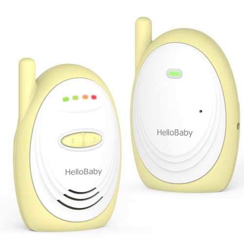 Hellobaby HB168 Audio-Babyfone, Babyphone Digital mit DECT-Technologie Sicheres Audio Babyphone - 300m Große Reichweite Audio Baby Monitore, ECO Mode, Ton-Anzeigegerät, USB-Verbindung von HelloBaby