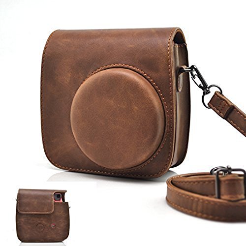 HelloHelio Classic Vintage PU Leder Kompakte Tasche mit Schlaufe für Fujifilm Instax Mini 9/8 / 8+ Sofortbildkamera – Braun HelloHelio Classic Vintage PU Leder Kompakte Tasche mit Schlaufe für Fujifilm Instax Mini 9/8 / 8+ Sofortbildkamera – Braun von Hellohelio