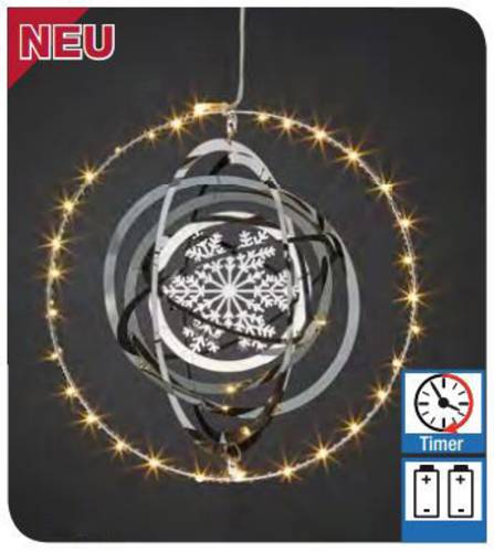 Hellum 523003 Weihnachtsstern Warmweiß LED Metall mit 3D-Effekt, Timer von Hellum