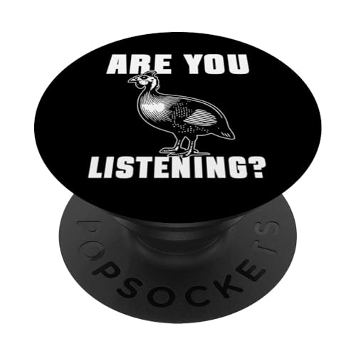 Are You Listening? Guinea Fowl PopSockets Klebender PopGrip von Helmperlhuhn Perlhuhnfamilie Design Idee