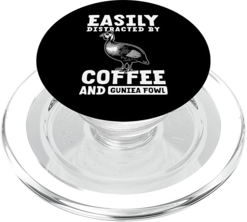 Easily Distracted By Coffee And Guinea Fowl PopSockets PopGrip für MagSafe von Helmperlhuhn Perlhuhnfamilie Design Idee