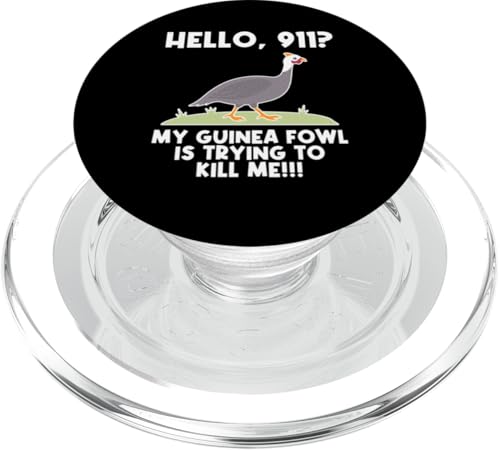 Hello 911 Guinea Fowl Chicken Bird PopSockets PopGrip für MagSafe von Helmperlhuhn Perlhuhnfamilie Designs Idee