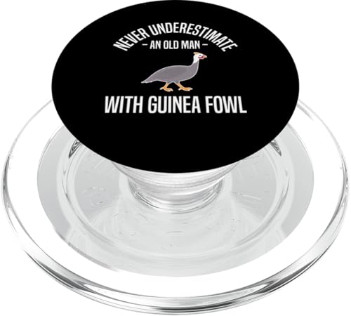 Never Undererstimate An Old Man Guinea Fowl Chicken Bird PopSockets PopGrip für MagSafe von Helmperlhuhn Perlhuhnfamilie Designs Idee