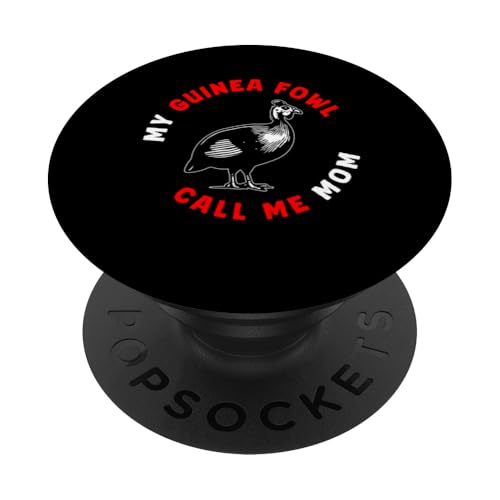 Guinea Fowl Calls Me Mom Chicken Bird PopSockets Klebender PopGrip von Helmperlhuhn Perlhuhnfamilie Designs Ideen