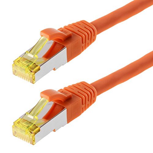 Helos Patchkabel S / FTP (PIMF) CAT 6a - Verbindungskabel, Orange, 2 m von Helos