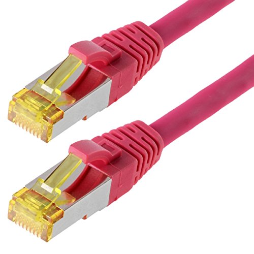 Helos Patchkabel S / FTP (PIMF) CAT 6a - Verbindungskabel, Violett, 1,5 m von Helos