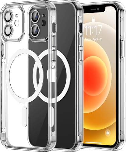 Helssitot Kameraschutz Magnetisch für iPhone 12 Hülle mit Schutzfolie,Kompatibel mit MagSafe,Anti-Yellowing,Durchsichtig PC Kratzfeste,Silikone Bumper Stoßfest Handyhülle iPhone 12 Case Transparent Helssitot Kameraschutz Magnetisch für iPhone 12 Hülle mit Schutzfolie,Kompatibel mit MagSafe,Anti-Yellowing,Durchsichtig PC Kratzfeste,Silikone Bumper Stoßfest Handyhülle iPhone 12 Case Transparent von Helssitot