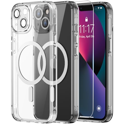 Helssitot Kameraschutz Magnetisch für iPhone 13 Hülle mit Schutzfolie,Kompatibel mit MagSafe,Anti-Yellowing,Durchsichtig PC Kratzfeste,Silikone Bumper Stoßfest Handyhülle iPhone 13 Case Transparent Helssitot Kameraschutz Magnetisch für iPhone 13 Hülle mit Schutzfolie,Kompatibel mit MagSafe,Anti-Yellowing,Durchsichtig PC Kratzfeste,Silikone Bumper Stoßfest Handyhülle iPhone 13 Case Transparent von Helssitot