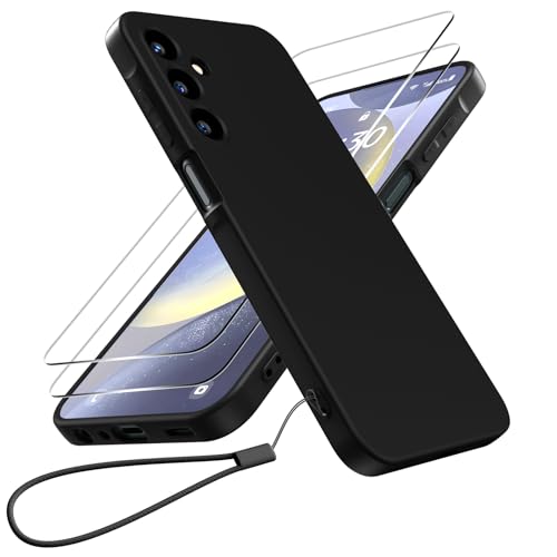 Helssitot Silikon Handyhülle Kompatibel mit Samsung Galaxy A25 5G Hülle und 2 Stück Schutzfolie,Kameraschutz,Weiche TPU Dünn Stoßfestem Schutzhülle,Cover Case für Samsung A25 5G, Schwarz Helssitot Silikon Handyhülle Kompatibel mit Samsung Galaxy A25 5G Hülle und 2 Stück Schutzfolie,Kameraschutz,Weiche TPU Dünn Stoßfestem Schutzhülle,Cover Case für Samsung A25 5G, Schwarz von Helssitot