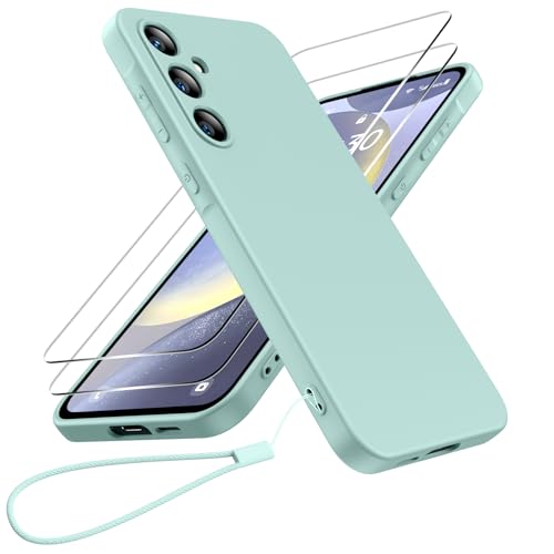 Helssitot Silikon Handyhülle Kompatibel mit Samsung Galaxy A55 5G Hülle und 2 Stück Schutzfolie,Kameraschutz,Weiche TPU Dünn Stoßfestem Schutzhülle,Cover Case für Samsung A55 5G,Minzgrün Helssitot Silikon Handyhülle Kompatibel mit Samsung Galaxy A55 5G Hülle und 2 Stück Schutzfolie,Kameraschutz,Weiche TPU Dünn Stoßfestem Schutzhülle,Cover Case für Samsung A55 5G,Minzgrün von Helssitot