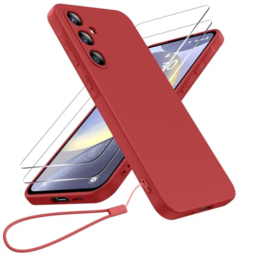 Helssitot Silikon Handyhülle Kompatibel mit Samsung Galaxy A55 5G Hülle und 2 Stück Schutzfolie,Kameraschutz,Weiche TPU Dünn Stoßfestem Schutzhülle,Cover Case für Samsung A55 5G,Rot Helssitot Silikon Handyhülle Kompatibel mit Samsung Galaxy A55 5G Hülle und 2 Stück Schutzfolie,Kameraschutz,Weiche TPU Dünn Stoßfestem Schutzhülle,Cover Case für Samsung A55 5G,Rot von Helssitot