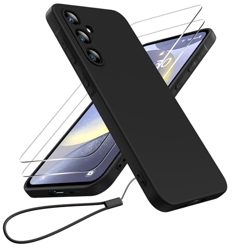 Helssitot Silikon Handyhülle Kompatibel mit Samsung Galaxy A55 5G Hülle und 2 Stück Schutzfolie,Kameraschutz,Weiche TPU Dünn Stoßfestem Schutzhülle,Cover Case für Samsung A55 5G,Schwarz Helssitot Silikon Handyhülle Kompatibel mit Samsung Galaxy A55 5G Hülle und 2 Stück Schutzfolie,Kameraschutz,Weiche TPU Dünn Stoßfestem Schutzhülle,Cover Case für Samsung A55 5G,Schwarz von Helssitot