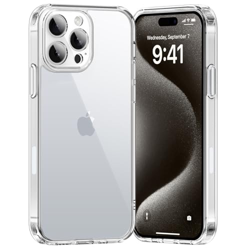 Helssitot Transparent Kameraschutz für iPhone 15 Pro Hülle, Nie Vergilbung Anti-Kratzt, Ultra Dünn PC Stoßfeste Schutzhülle Klar Rückseite Handyhülle iPhone 15 Pro, Durchsichtig Helssitot Transparent Kameraschutz für iPhone 15 Pro Hülle, Nie Vergilbung Anti-Kratzt, Ultra Dünn PC Stoßfeste Schutzhülle Klar Rückseite Handyhülle iPhone 15 Pro, Durchsichtig von Helssitot