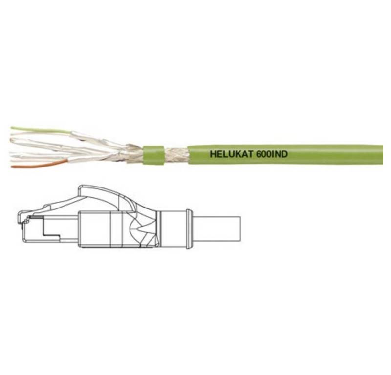 Helukabel HELUKAT® CONNECTING SYSTEMS® Rangierkabel Kupfer LAN-Kabel, (10.00 cm), PUR-Mantel, Geflechtschirm, Folienschirm, flexibler Innenleiter von Helukabel