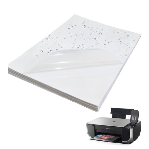 Bedruckbares Vinyl, Sticker Papier zum Bedrucken, Bedruckbar Sticker Papier, 15 Blatt Aufkleber Papier zum Drucken, für Tintenstrahldrucker und Laserdrucker, Durchscheinend, A4 von Helweet
