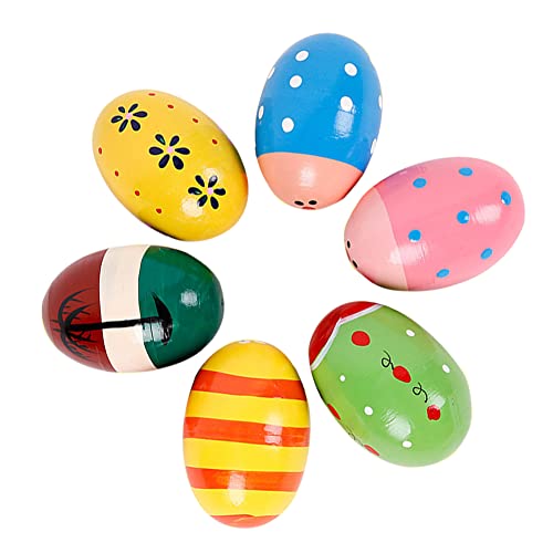 Eier Maracas, Musical Egg Shaker, Musikalische Ei Maracas, Eier Shaker, Percussion Musikintrument, Musikeier, Schütteleier, für Eltern-Kind-Aktivitäten, 6 Stücke, Zufälliger Stil von Helweet