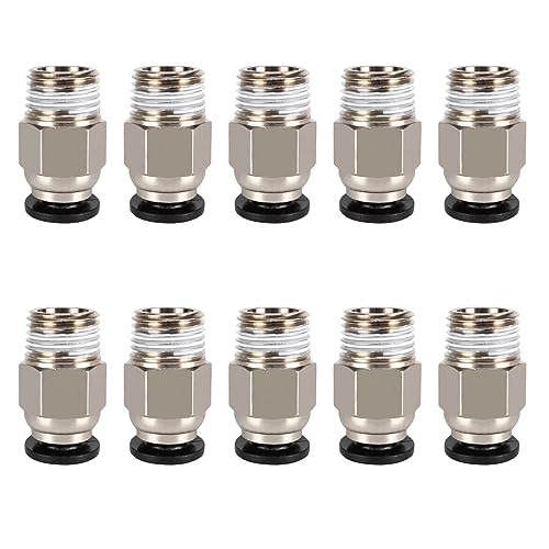 PC4-M10 Stecker, PC4-M10 Connector, PC4-M10 Pneumatischer Anschluss, PC4-M10 Pneumatik Verbinder, Gerader Pneumatischer PC4 M10 Stecker, Schnellverbinder zum Einstecken für 3D-Drucker,10 Stück PC4-M10 Stecker, PC4-M10 Connector, PC4-M10 Pneumatischer Anschluss, PC4-M10 Pneumatik Verbinder, Gerader Pneumatischer PC4 M10 Stecker, Schnellverbinder zum Einstecken für 3D-Drucker,10 Stück von Helweet