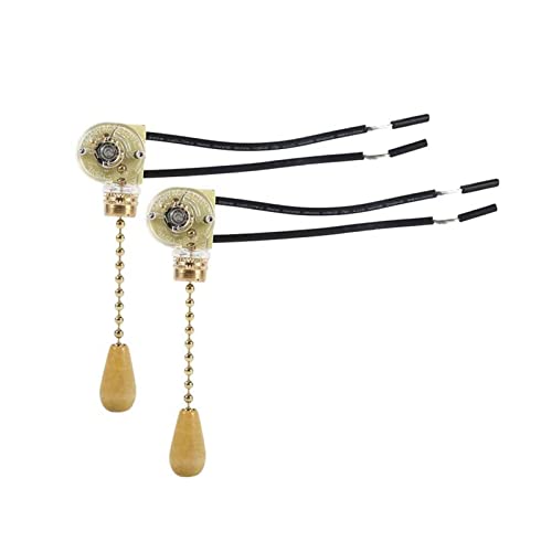 Zugschalter, Zugkette Schnurschalter, Schalter für Deckenventilatoren Wandleuchten, Für LED Wandleuchte, Deckenventilator, Badezimmerleuchte, 2 Stücke Zugschalter, Zugkette Schnurschalter, Schalter für Deckenventilatoren Wandleuchten, Für LED Wandleuchte, Deckenventilator, Badezimmerleuchte, 2 Stücke von Helweet