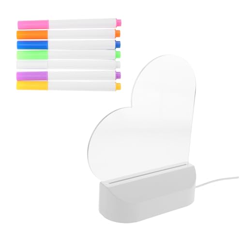 Hemobllo 1Satz Beleuchtete Nachrichtentafel für Herzförmiges Acryl Whiteboard mit LED Licht Wiederverwendbare Schreibtafel mit Stiften Büro Schule und Zuhause Hemobllo 1Satz Beleuchtete Nachrichtentafel für Herzförmiges Acryl Whiteboard mit LED Licht Wiederverwendbare Schreibtafel mit Stiften Büro Schule und Zuhause von Hemobllo