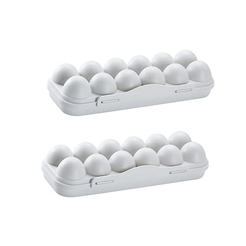 Hemobllo 2 12 tragbar eier aufbewahrungsbox Behälter mit Deckel kühlschrankorginizer kühlschranl organisator schubladenschrank Eierhalter 12 Gitter Eierablage organisch Eierkarton von Hemobllo
