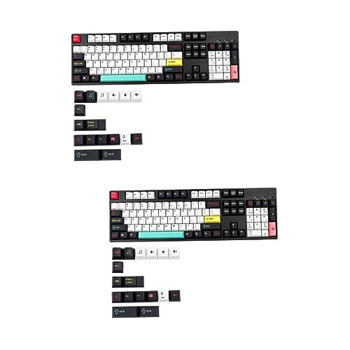 Hemobllo 2 Sätze à 122 Stück Tastenkappe Japanisches Dekor Weiße Tastatur Mechanisches Zubehör Computer Tastatur Mechanische Tastatur Computerzubehör Klaviatur Büro Tastaturkappe von Hemobllo