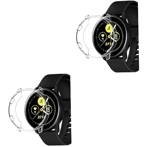 Hemobllo 2 Stück Bumper Shell Schutzhülle Transparent Active Smartwatch Rund Um Full TPU Kompatibel Für Plattiert Watch Protector Displayschutz Smartwatches Kompatibel Mit Watch von Hemobllo