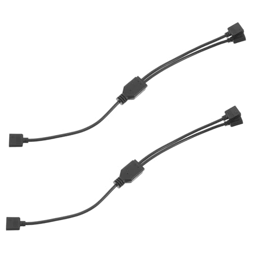 Hemobllo 2 Stück Motherboard-Synchron isator argb-kabel adressierbares RGB LED -Splitterkabel RGB Motherboard -Kabel PCB -Verlängerungskabel RGB -Headeradapter Plastik Black von Hemobllo