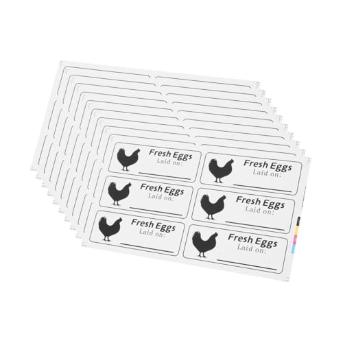 Hemobllo 20 Blatt Etikett mit dem Datum des Eierkartons frisches Ei vom Bauernhof Datumetiketten Lebensmitteletiketten für Behälter Tag für landwirtschaftliche Nutzung Aufkleber von Hemobllo