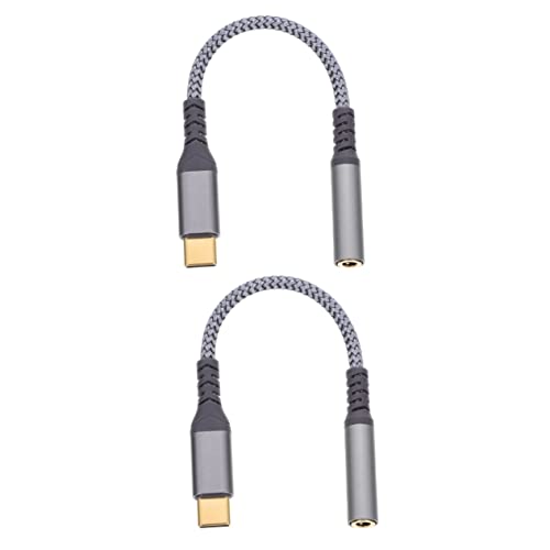 Hemobllo 2st Audio-adapterkabel Adapter Für Kopfhöreranschluss Kopfhörer-typ-c-Adapter USB-Adapter USB-c-zu-aux-Audio-dongle-Kabel USB-Headset-Adapter USB-Kabel Nylon Kopfhörerkabel Weben von Hemobllo
