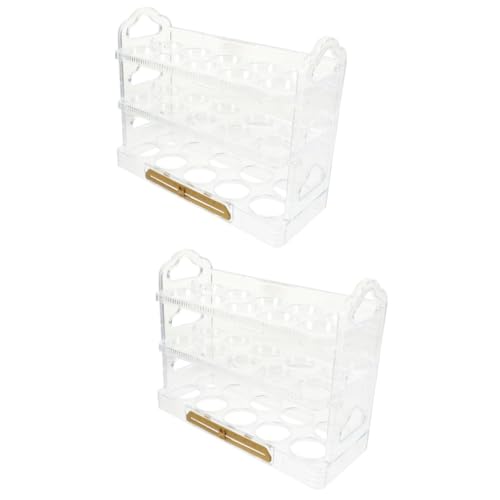 Hemobllo 2st Aufbewahrungsbox Für Eier Eierbehälter Mini-kühlschrank-organizer Flip-kühlschrank-eierablage Flip-ei-organizer Eierablage Für Kühlschrank Plastikeier Schärfer Haushalt Pp von Hemobllo