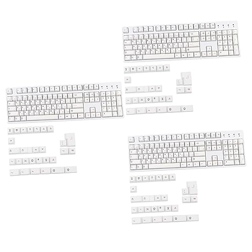 Hemobllo 3 Sätze Tastenkappe Kappen Für Mechanische Tastaturen Tastatur-dekor Tastaturschutz Tastaturmechanik Computertastaturen Benutzerdefinierte Tastatur Rechner Pbt Schutzfilm Weiß von Hemobllo