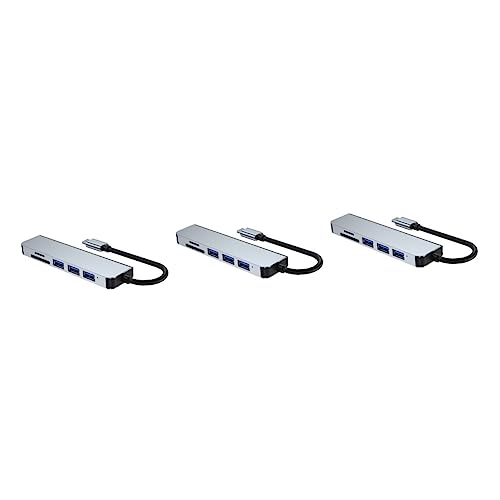 Hemobllo 3 Stück 6 Notebook-dockingstation Sd-kartenleser Tragbarer USB Mehrere USB c Hub USB c Lade Hub USB EIN Adapter-ladegerät USB-c-Port-Expander Speicherkarte Rechner Aluminiumschale von Hemobllo
