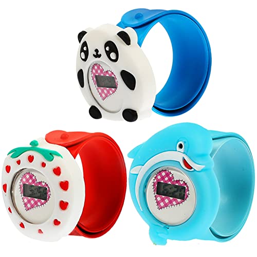 Hemobllo 3St Kinderuhr draufklatschen Kinderschmuck Armbanduhr Kinder Watch betrachten Uhrenarmbänder Studenten schauen zu Uhr mit Silikonarmband Mode Gurt Stoppuhr Geschenk Kleinkind von Hemobllo