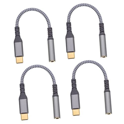 Hemobllo 4 Stück Audio-adapterkabel Kopfhörer-typ-c-Adapter Zum Aux-Kabel Typ-c Kopfhöreradapter Kopfhörer-konverter Audio-hilfseingangsadapter Ladekopfhöreradapter USB TPE Splitter von Hemobllo