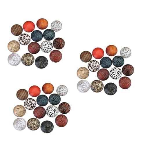 Hemobllo 420 Stk Zebradruck Flache Rückseite Leopardenmuster Fliesenperlen Cabochons Aus Glas Mit Flacher Rückseite Glaskuppel-cabochons Vintage-aufkleber Tigerdruck Tierische Perlen Magnet von Hemobllo