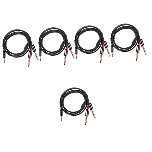 Hemobllo 5-teiliger Audio-Adapter-Splitter Von 1/4 Auf 3 5 Mm Klinke Dual 3 5 Mm Auf 2 X 6 35 Mm Für Mehrere Geräte Hohe Haltbarkeit von Hemobllo