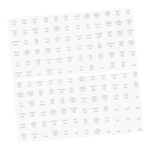 Hemobllo 8 Blatt Geschmacksgeschriebenes Etikett runde Aufkleber vorgedruckte minimalistische Aufkleber Etiketten für Einmachgläser Etiketten für Gewürze Glasetiketten Weiß von Hemobllo